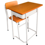 Dark school desk and chair